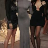 Sancha Steel Metallic maxi-jurk