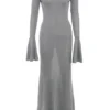 Sancha Steel Metallic maxi-jurk