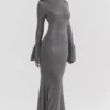 Sancha Steel Metallic maxi-jurk