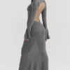 Sancha Steel Metallic maxi-jurk
