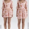 Sancia Engelse vintage mini-jurk met rozenprint en pofmouwen
