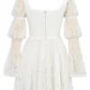 Sancia witte kanten mini-jurk met pofmouwen