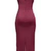 Santana Berry satijnen strapless midi-jurk