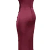 Santana Berry satijnen strapless midi-jurk