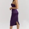 Santana Grape satijnen strapless midi-jurk