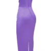 Santana violet satijnen strapless korset midi-jurk