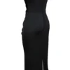 Santana zwarte satijnen strapless midi-jurk