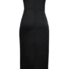 Santana zwarte satijnen strapless midi-jurk