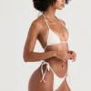 Santorini ivoorkleurig bikinionderstuk met strikbandjes