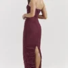 Sapphire Wine maxi-jurk met plooien