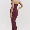 Sapphire Wine maxi-jurk met plooien