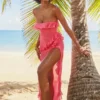 Sarina Fuchsia maxi-jurk met ruches