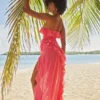 Sarina Fuchsia maxi-jurk met ruches
