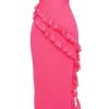 Sarina Fuchsia maxi-jurk met ruches