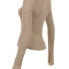 Savannah Taupe gebreide top met lange mouwen