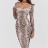 Seraphina korsetjurk met slangenprint
