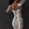 Seraphina korsetjurk met slangenprint