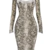 Seraphina korsetjurk met slangenprint