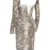 Seraphina korsetjurk met slangenprint
