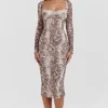 Seraphina korsetjurk met slangenprint