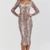 Seraphina korsetjurk met slangenprint