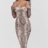 Seraphina korsetjurk met slangenprint
