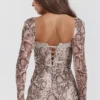 Seraphina korsetjurk met slangenprint