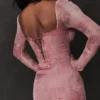 Seraphina roze korsetjurk met print