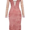 Seraphina roze korsetjurk met print