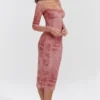 Seraphina roze korsetjurk met print