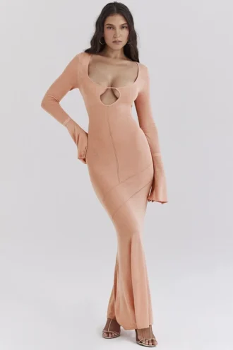 Sereia Sorbet metallic gebreide maxi-jurk