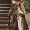 Seren Maxi-jurk met luipaardprint en handgeborduurde versieringen