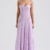 Seren Orchid maxi-jurk met bloemenprint en kanten rug