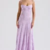 Seren Orchid maxi-jurk met bloemenprint en kanten rug