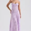 Seren Orchid maxi-jurk met bloemenprint en kanten rug