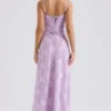 Seren Orchid maxi-jurk met bloemenprint en kanten rug