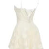 Serenita Vintage crèmekleurige mini-jurk met bloemenprint