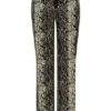 Serina veganistische leren broek met slangenprint