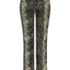 Serina veganistische leren broek met slangenprint