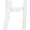 Shira witte top met pofmouwen