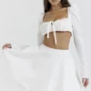 Shira witte top met pofmouwen