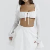Shira witte top met pofmouwen