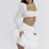Shira witte top met pofmouwen