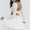 Shira witte top met pofmouwen