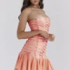 Sirena Sorbet satijnen strapless mini-jurk
