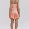 Sirena Sorbet satijnen strapless mini-jurk