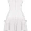 Sirena witte strapless mini-jurk met vetersluiting