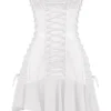 Sirena witte strapless mini-jurk met vetersluiting