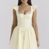 Sisi Lemon katoenen mini-jurk met borduursels