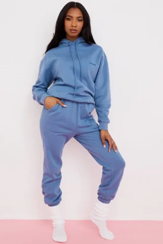 Sky Azure joggingbroek met fleece achterkant